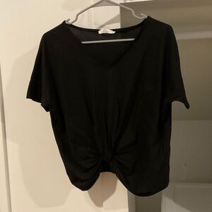 Women's Black V-Neck Top
